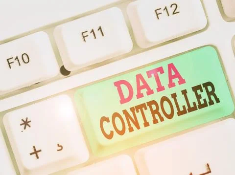 Handwriting text Data Controller. Concept meaning demonstrating who determines Stockfoto's