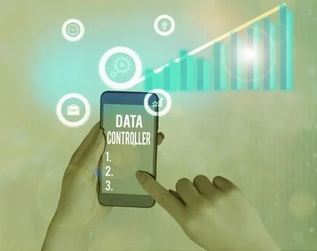Handwriting text Data Controller. Concept meaning demonstrating who determines Stockfoto's