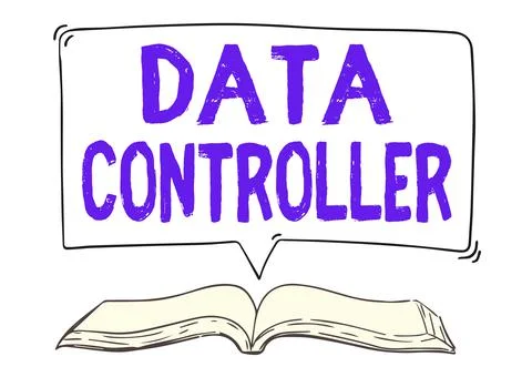 Handwriting text Data Controller. Word Written on person who determines the 스톡 일러스트