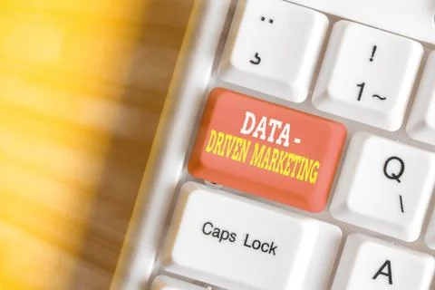 Handwriting text Data driven Marketing. Concept meaning process by which Stock Photos