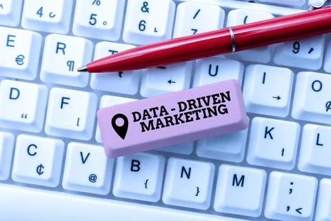 Handwriting text Data driven Marketing. Conceptual photo process by which Stock Photos