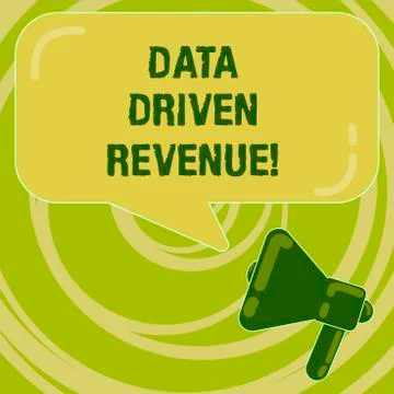 Handwriting text Data Driven Revenue. Concept meaning makes strategic decisions Stock Illustration
