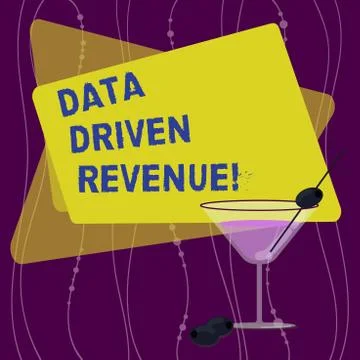 Handwriting text Data Driven Revenue. Concept meaning makes strategic decisions Stock Illustration