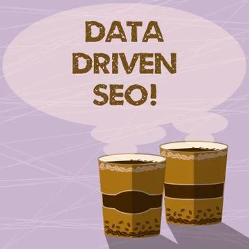 Handwriting text Data Driven Seo. Concept meaning Search engine optimization Ilustración de archivo