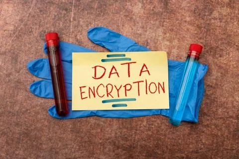 Handwriting text Data Encryption. Business concept Conversion of data into code Stock Photos