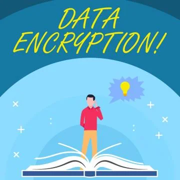 Handwriting text Data Encryption. Concept meaning another form code that only Stock Illustration