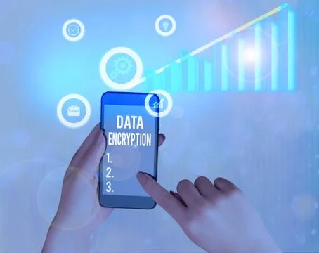Handwriting text Data Encryption. Concept meaning Conversion of data into code Stock Photos