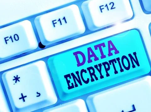 Handwriting text Data Encryption. Concept meaning Conversion of data into code Stock Photos