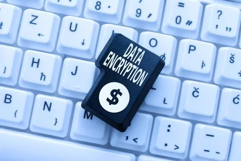 Handwriting text Data Encryption. Concept meaning Symmetrickey algorithm for the Stock Photos