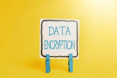 Handwriting text Data Encryption. Word Written on Conversion of data into code Stock Photos