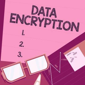 Handwriting text Data EncryptionSymmetric-key algorithm for the encrypting 스톡 일러스트