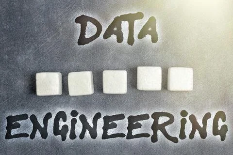 Handwriting text Data Engineering. Business concept data science that focuses on 写真素材
