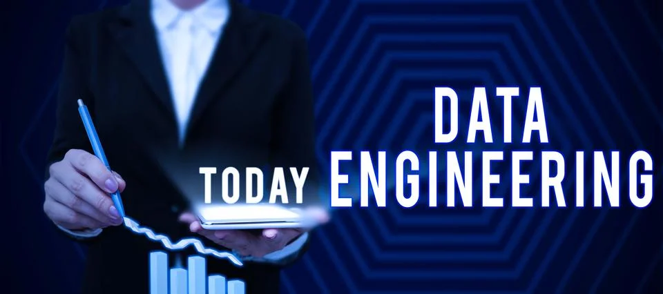 Handwriting text Data Engineering. Internet Concept data science that focuses on Stock Photos