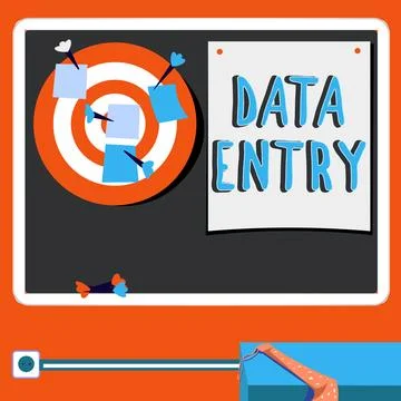 Handwriting text Data Entry. Conceptual photo process of inputting data or 스톡 일러스트