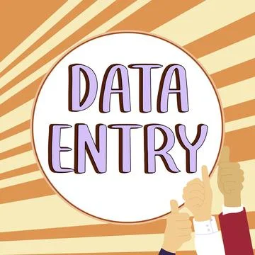 Handwriting text Data Entry. Word Written on process of inputting data or Stockillustratie
