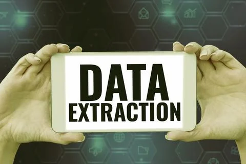 Handwriting text Data Extraction. Business approach act or process of retrieving Stock Photos
