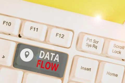 Handwriting text Data Flow. Concept meaning the movement of data through a Stockfoto's