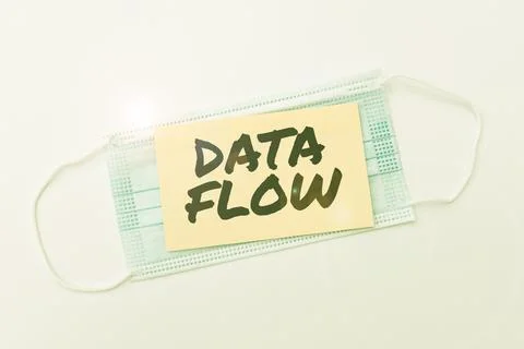 Handwriting text Data Flow. Conceptual photo the movement of data through a Stockfoto's