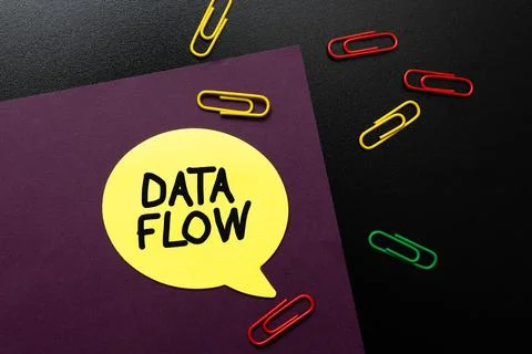 Handwriting text Data Flow. Internet Concept the movement of data through a 스톡 사진