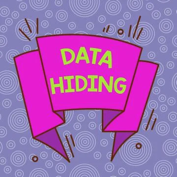 Handwriting text Data Hiding. Concept meaning Secretly embedding data in Stock Illustration