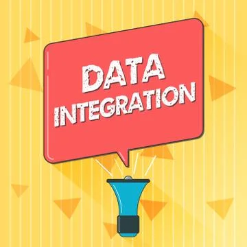 Handwriting text Data Integration. Concept meaning combination of technical and Stock Illustration