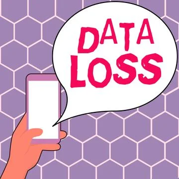 Handwriting text Data Loss. Concept meaning process or event that results in Illustrazione stock
