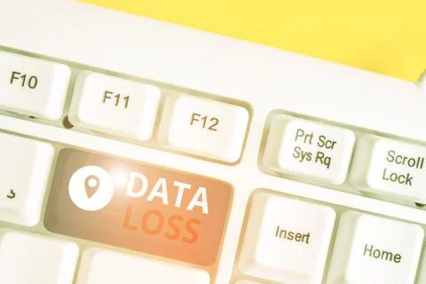 Handwriting text Data Loss. Concept meaning process or event that results in Stock Photos