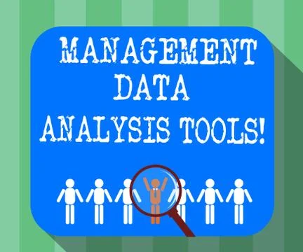 Handwriting text Data Management Analysis Tools. Concept meaning Business Illustrazione stock