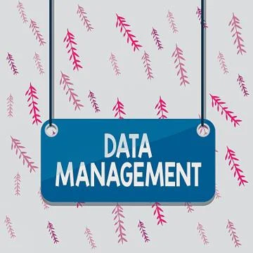 Handwriting text Data Management. Concept meaning The practice of organizing and Stockillustratie