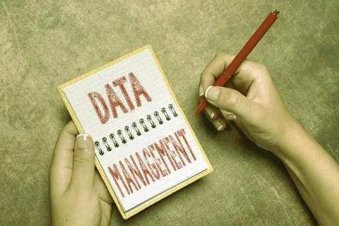 Handwriting text Data Management. Concept meaning disciplines related to 写真素材