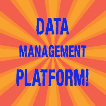 Handwriting text Data Management Platform. Concept meaning Type of centralized Illustrazione stock