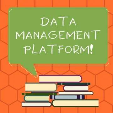 Handwriting text Data Management Platform. Concept meaning Type of centralized Illustrazione stock
