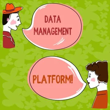 Handwriting text Data Management Platform. Concept meaning Type of centralized 스톡 일러스트