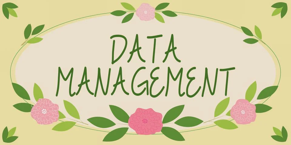 Handwriting text Data ManagementThe practice of organizing and maintaining data 스톡 일러스트