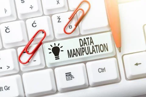 Handwriting text Data Manipulation. Business idea the process of changing data Foto stock