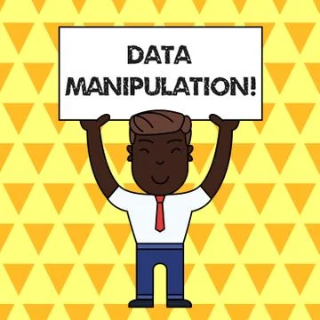 Handwriting text Data Manipulation. Concept meaning the process of changing data Illustrazione stock