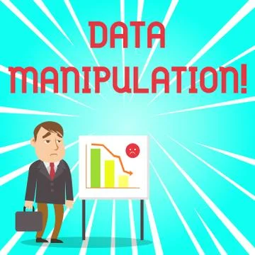Handwriting text Data Manipulation. Concept meaning the process of changing data Illustration