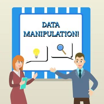 Handwriting text Data Manipulation. Concept meaning the process of changing data Illustration