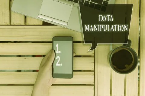 Handwriting text Data Manipulation. Concept meaning the process of changing data Stock Photos