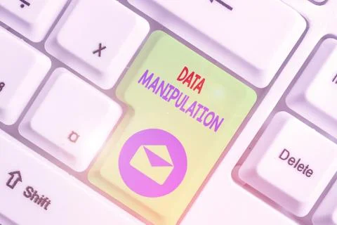 Handwriting text Data Manipulation. Concept meaning the process of changing data Stock Photos