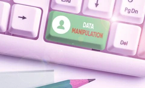 Handwriting text Data Manipulation. Concept meaning the process of changing data 스톡 사진
