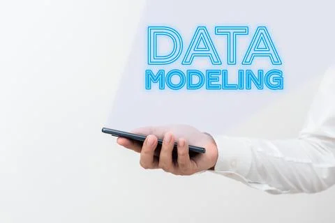 Handwriting text Data Modeling. Business approach process of transferring data Stock Photos