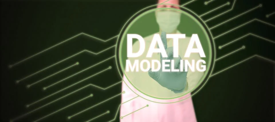 Handwriting text Data Modeling. Conceptual photo process of transferring data 写真素材