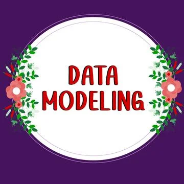 Handwriting text Data Modeling. Internet Concept process of transferring data Stock Illustration