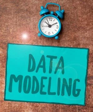 Handwriting text Data Modeling. Word Written on process of transferring data Stock Photos
