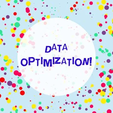 Handwriting text Data Optimization. Concept meaning process that prepares the Stock Illustration