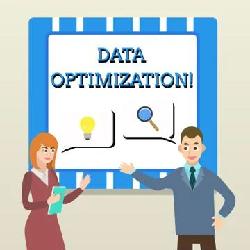 Handwriting text Data Optimization. Concept meaning process that prepares the Illustrazione stock