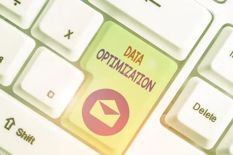 Handwriting text Data Optimization. Concept meaning process that prepares the Stock Photos