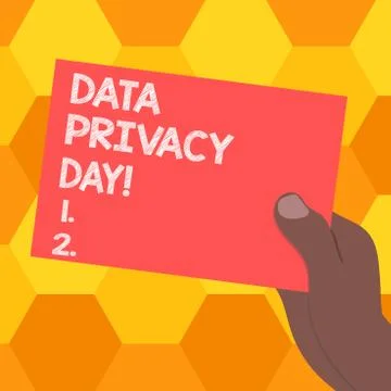 Handwriting text Data Privacy Day. Concept meaning date in January to raise Ilustração Stock