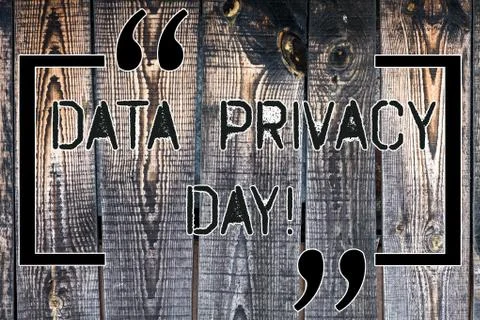 Handwriting text Data Privacy Day. Concept meaning date in January to raise Stock Photos